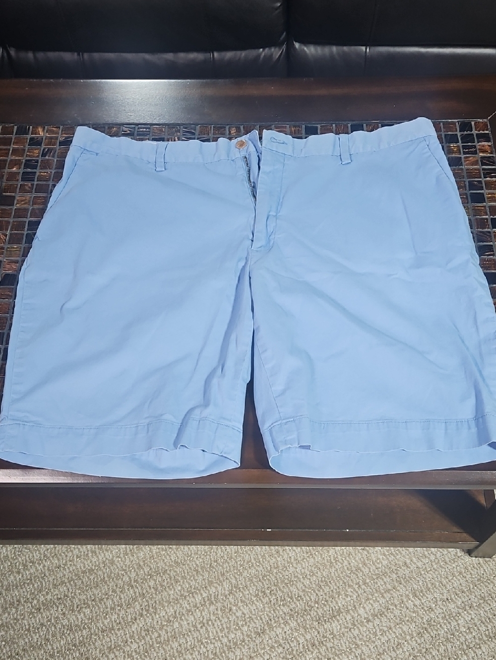 Polo by Ralph Lauren Light Blue Flat-Front Men's Shorts